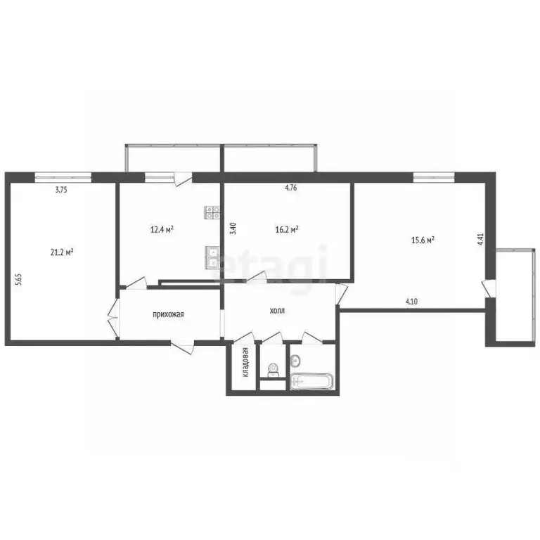 3-к кв. Ханты-Мансийский АО, Когалым Сургутское ш., 1 (86.7 м) - Фото 1