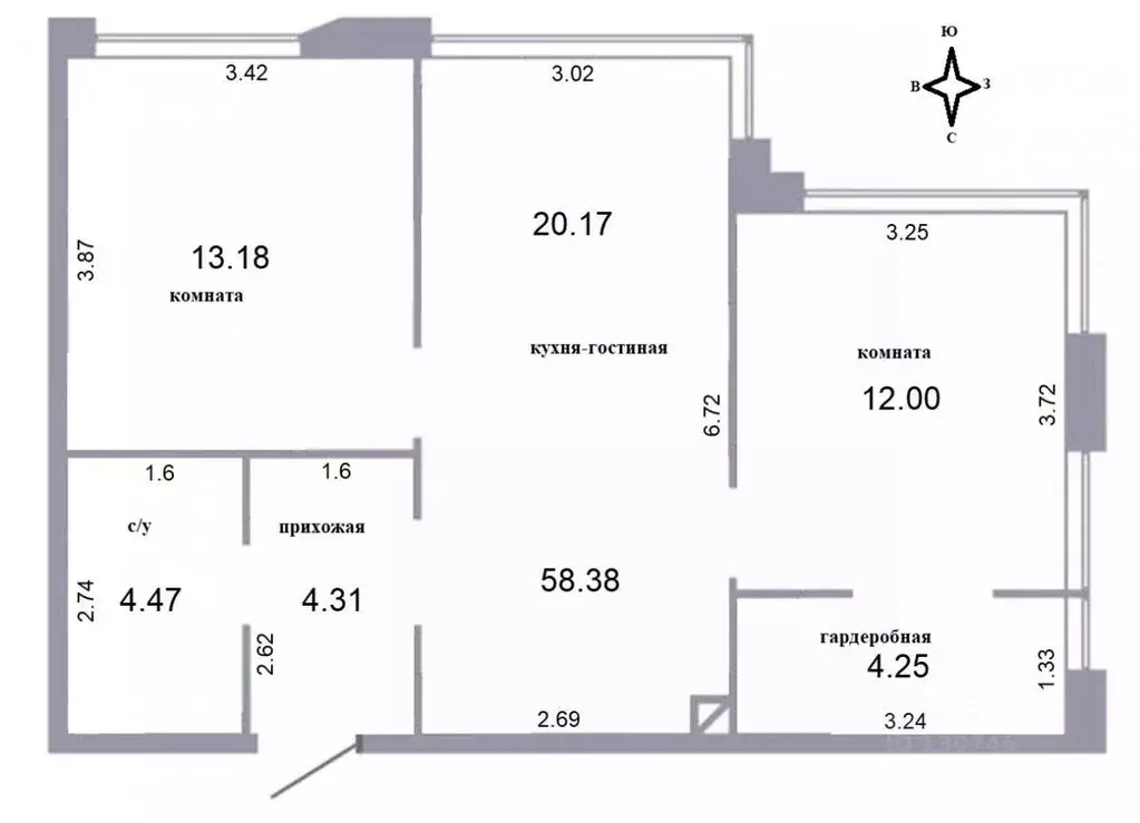 2-к кв. Москва ул. Мустая Карима, 12 (59.9 м) - Фото 2