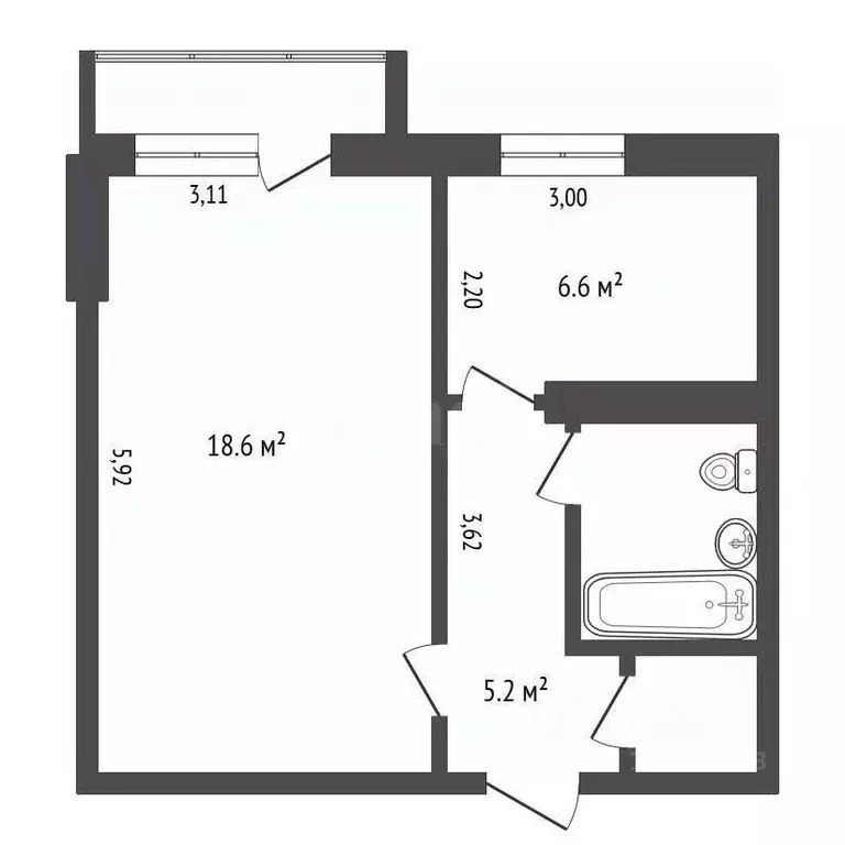 1-к кв. Амурская область, Благовещенск ул. Чехова, 39 (35.3 м) - Фото 1