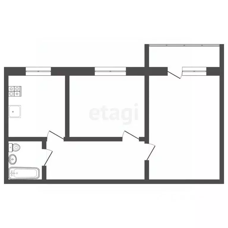 2-к кв. Тюменская область, Тюмень ул. Газовиков, 22 (47.8 м) - Фото 2