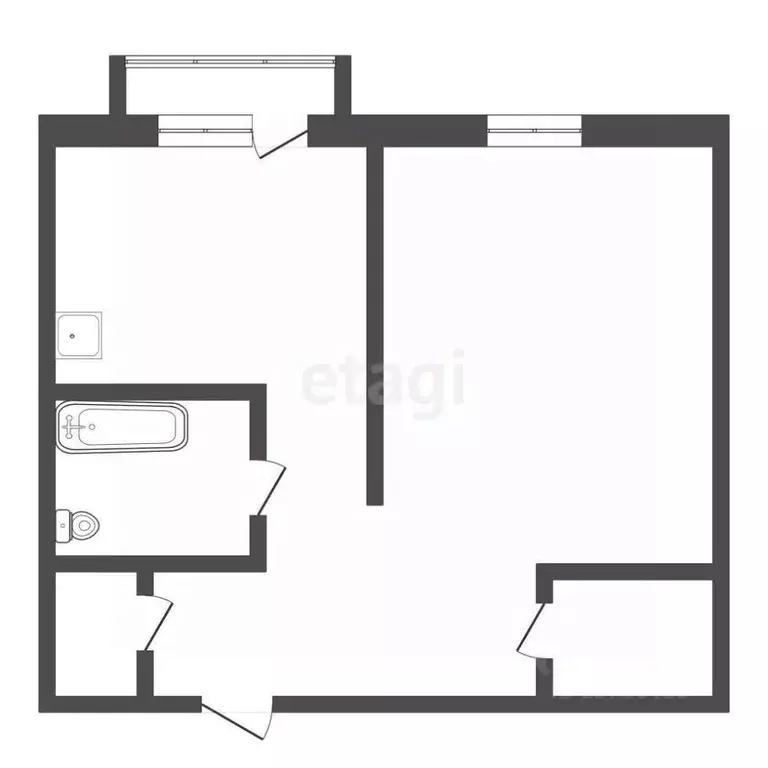 1-к кв. Амурская область, Благовещенск Литейная ул., 84 (34.7 м) - Фото 1