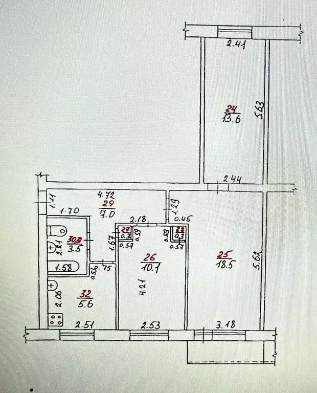 3-к. квартира, 58,9 м, 2/5 эт. - Фото 0