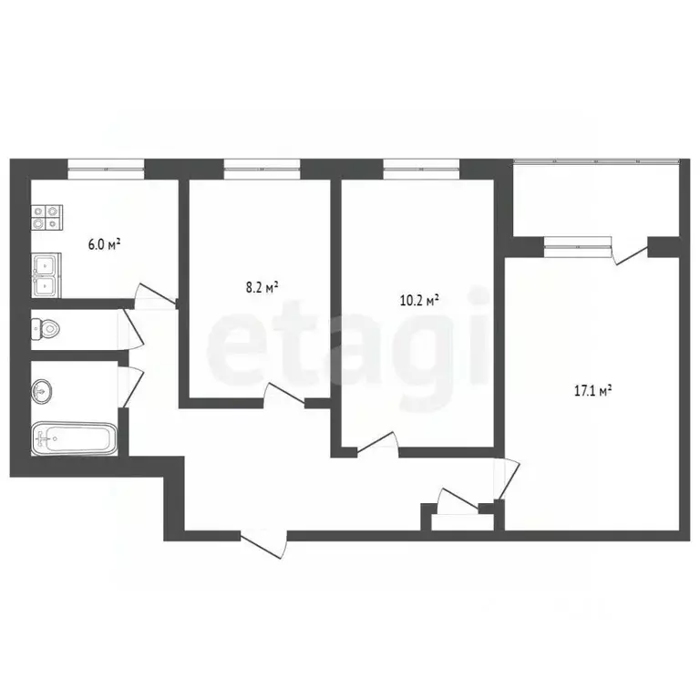Комната Москва Дубнинская ул., 6К2 (8.2 м) - Фото 2