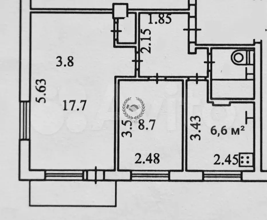 2-к. квартира, 41 м, 5/5 эт. - Фото 0