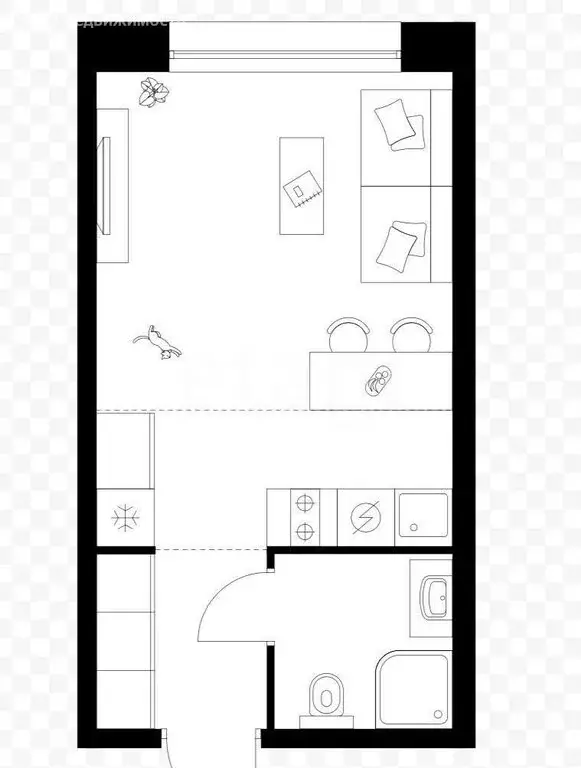 Квартира-студия: Казань, улица Островского, 34 (19.9 м) - Фото 1