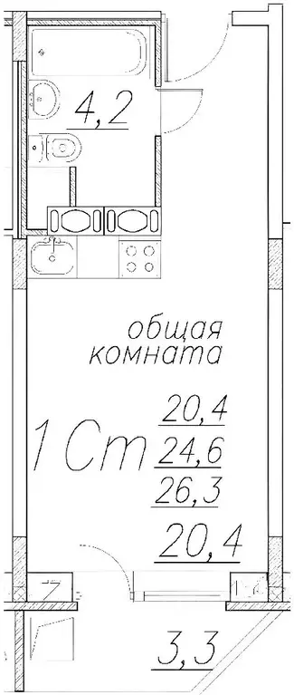 1-к кв. Калининградская область, Светлогорск ул. Цветочная, 9 (25.0 м) - Фото 1