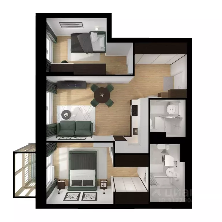 2-к кв. Нижегородская область, Нижний Новгород д. Утечино, Савин Парк ... - Фото 2