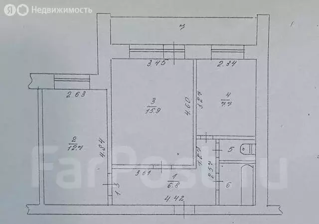 2-комнатная квартира: Арсеньев, улица Жуковского, 51 (46.5 м) - Фото 1
