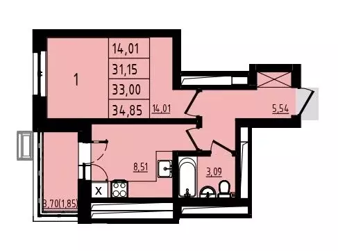 1-комнатная квартира: Уфа, жилой район Затон-Восточный, микрорайон ... - Фото 1