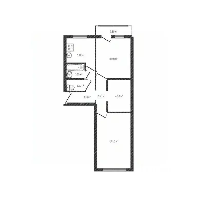 2-к кв. Брянская область, Брянск ул. Горбатова, 17 (47.5 м) - Фото 2