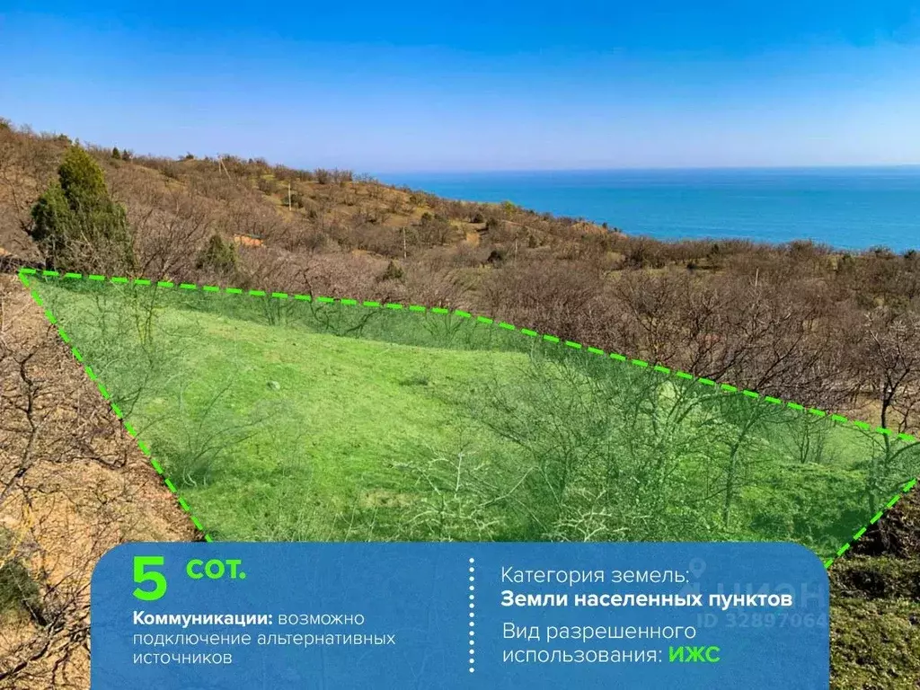Участок в Крым, Алушта муниципальный округ, с. Приветное, Канакская ... - Фото 1