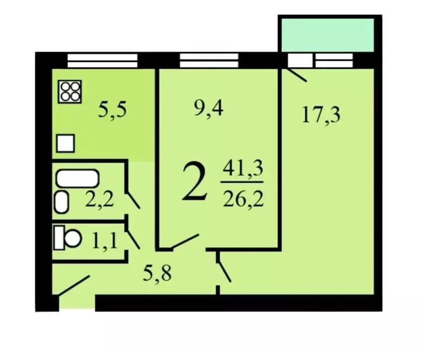 2-комнатная квартира: Москва, Мариупольская улица, 10 (43 м) - Фото 1