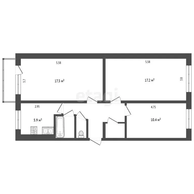 3-комнатная квартира: Петропавловск-Камчатский, проспект Карла Маркса, ... - Фото 1