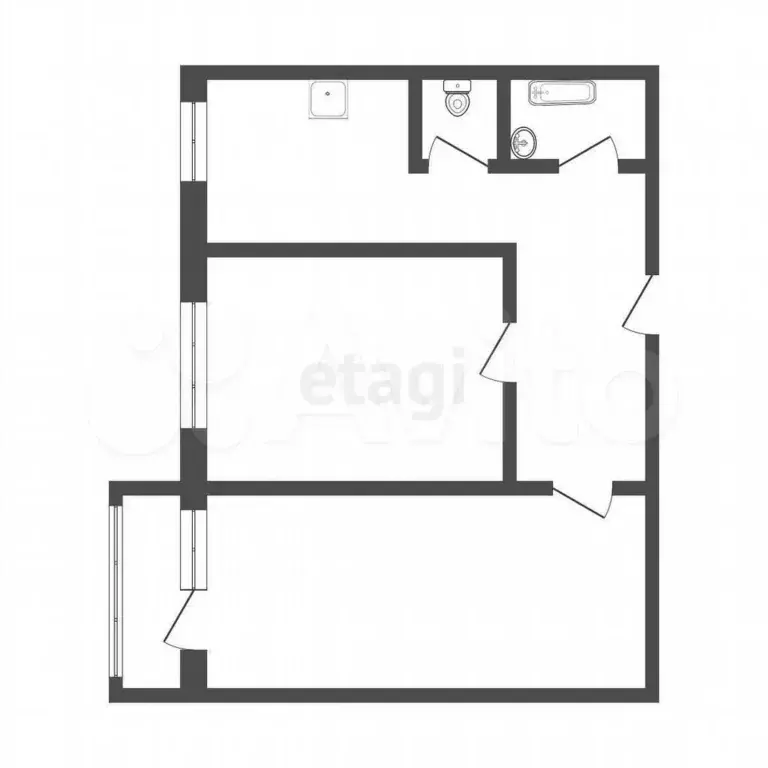 2-к. квартира, 47,6 м, 7/9 эт. - Фото 0