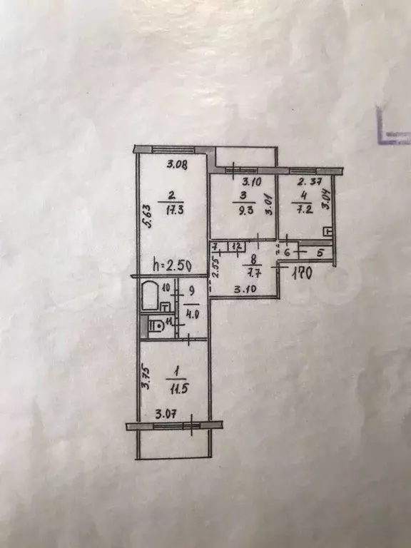 3-к. квартира, 62 м, 7/9 эт. - Фото 0