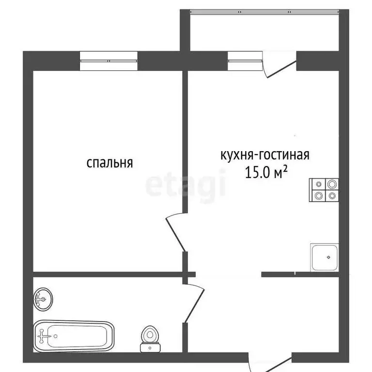1-комнатная квартира: Миасс, проспект Макеева, 80 (32 м) - Фото 0