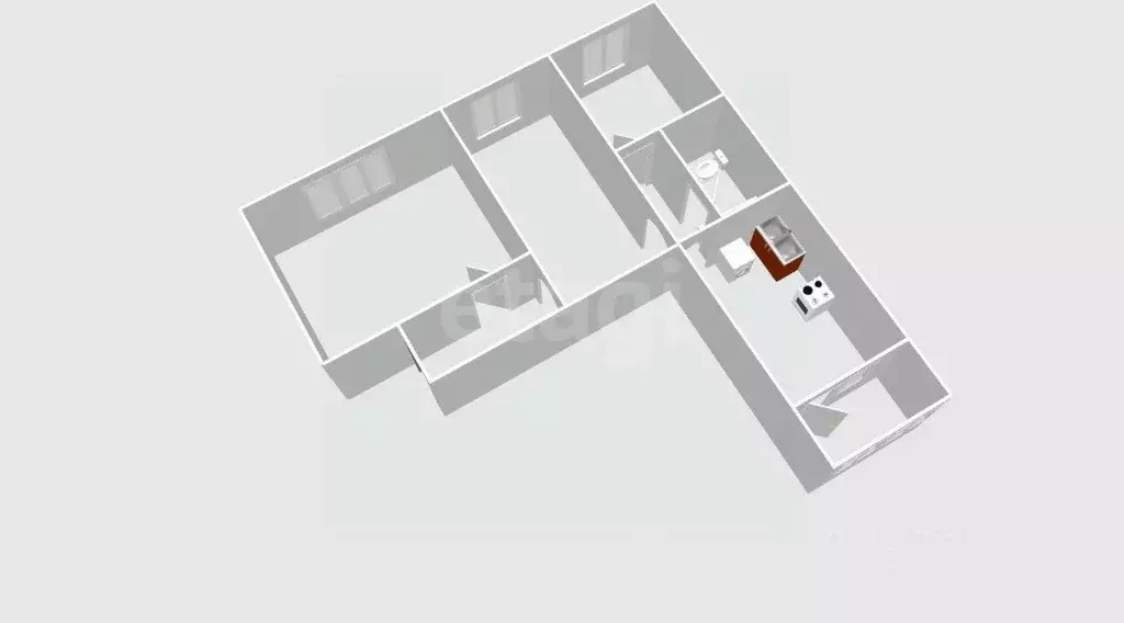 3-к кв. Сахалинская область, Долинск Комсомольская ул., 40 (65.8 м) - Фото 2