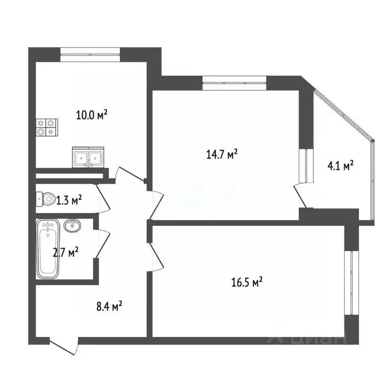 2-к кв. Краснодарский край, Анапа Крестьянская ул., 27к6 (57.6 м) - Фото 2