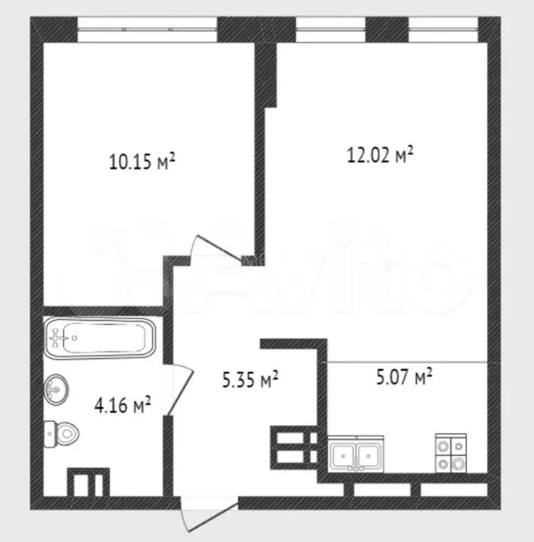 1-к. квартира, 36,9 м, 13/13 эт. - Фото 0