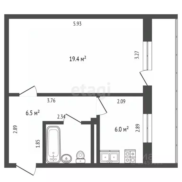 1-к кв. Марий Эл, Йошкар-Ола ул. Петрова, 12 (35.5 м) - Фото 1