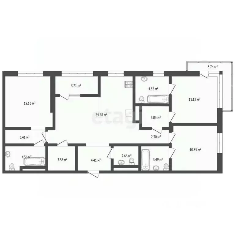3-к кв. Тюменская область, Тюмень Тарманы мкр, ул. Малышева, 31к1 ... - Фото 2