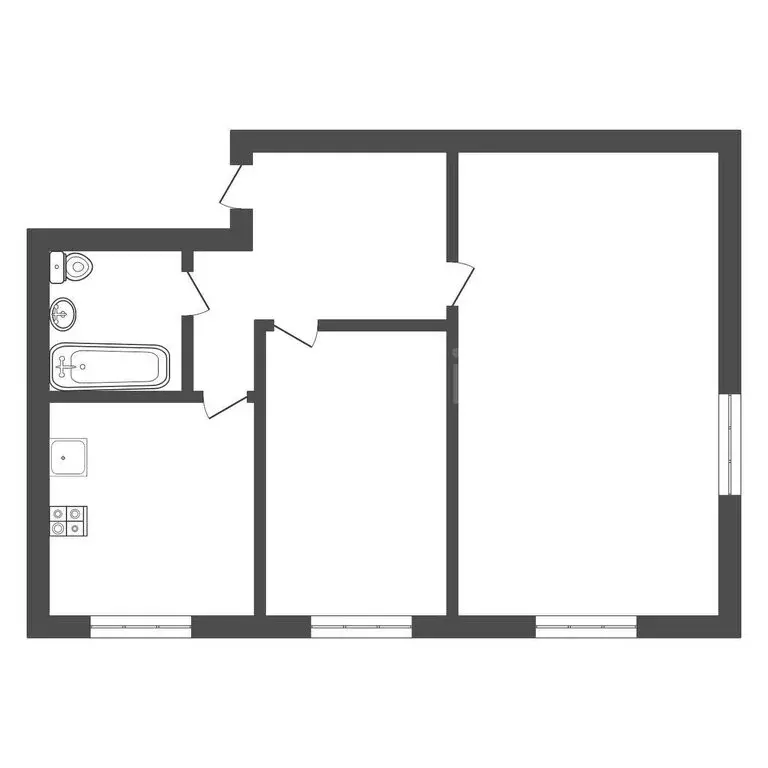 2-комнатная квартира: Венёв, микрорайон Северный, 8 (41.4 м) - Фото 1