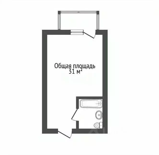 Студия Алтайский край, Барнаул ВРЗ мкр, бул. 9 Января, 14 (31.0 м) - Фото 2