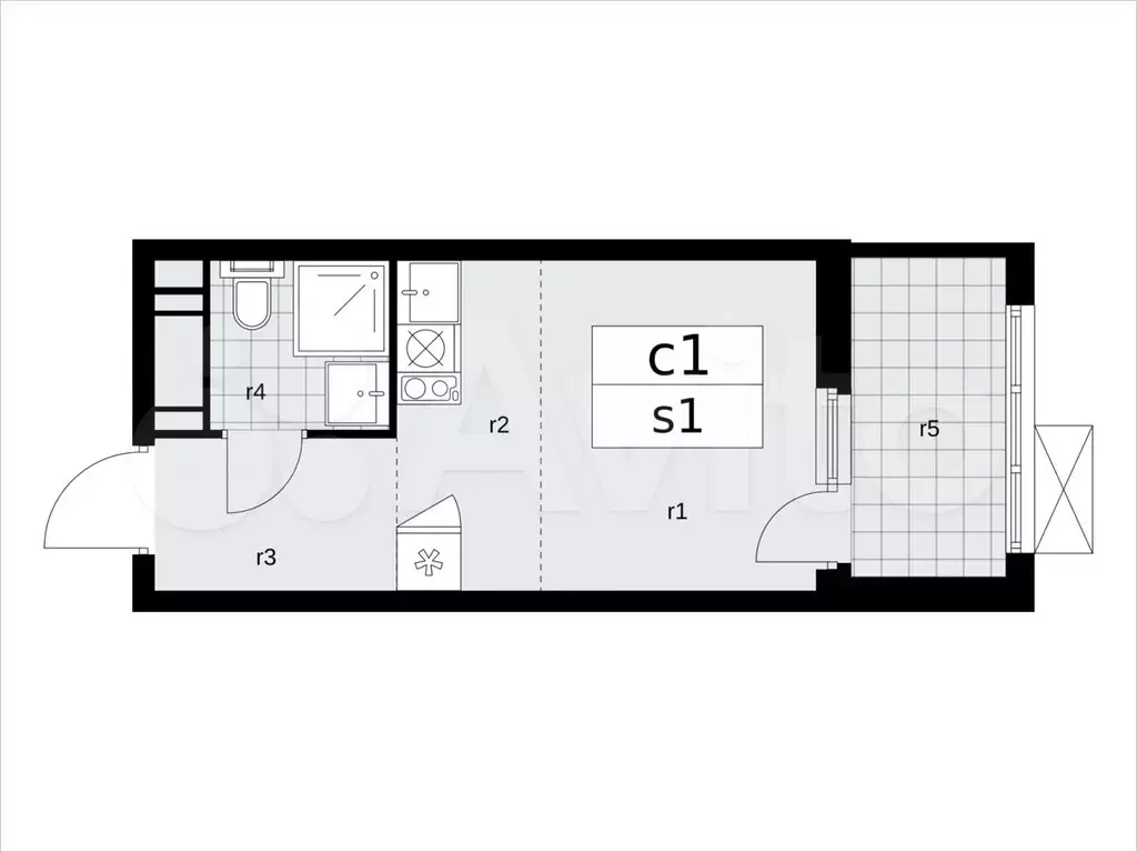 Квартира-студия, 20,3м, 14/17эт. - Фото 1