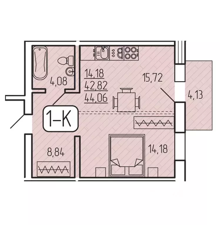 1-к кв. Бурятия, Улан-Удэ 140А мкр,  (44.06 м) - Фото 0