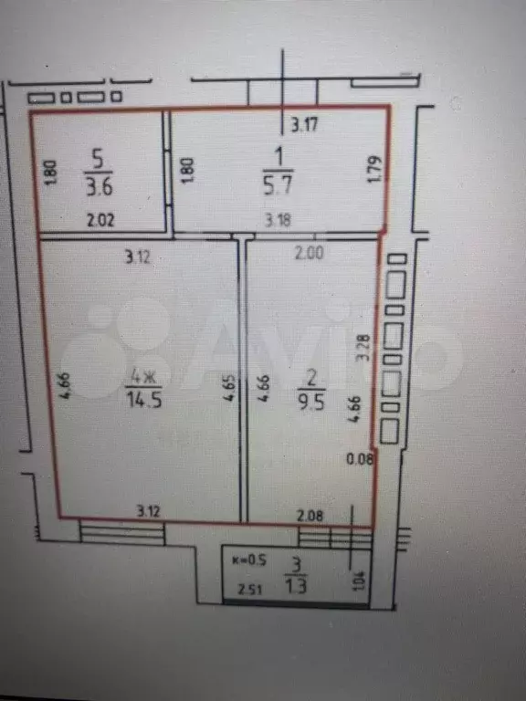 1-к. квартира, 35,7 м, 4/9 эт. - Фото 0