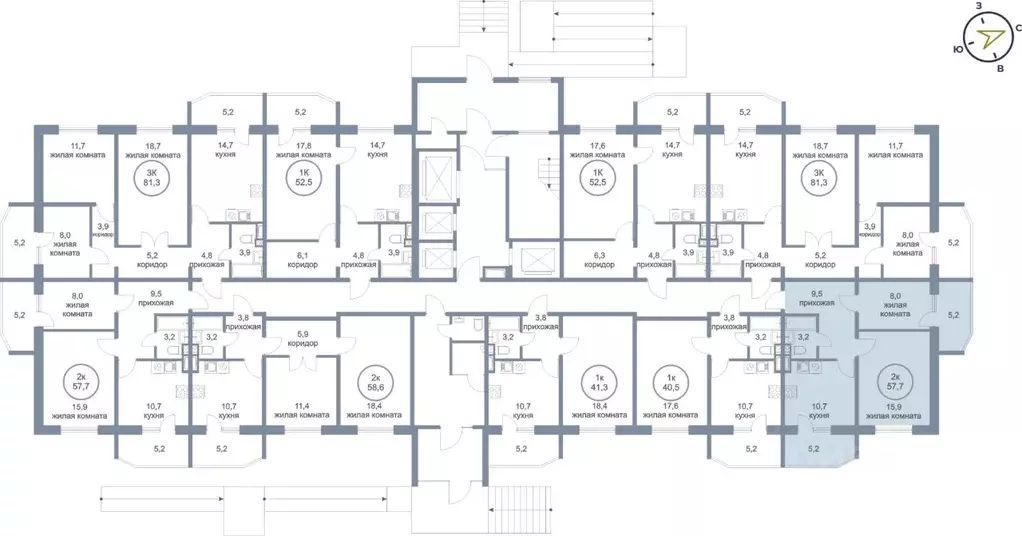 2-к кв. Ханты-Мансийский АО, Сургут тракт Югорский, 52/2 (57.7 м) - Фото 2