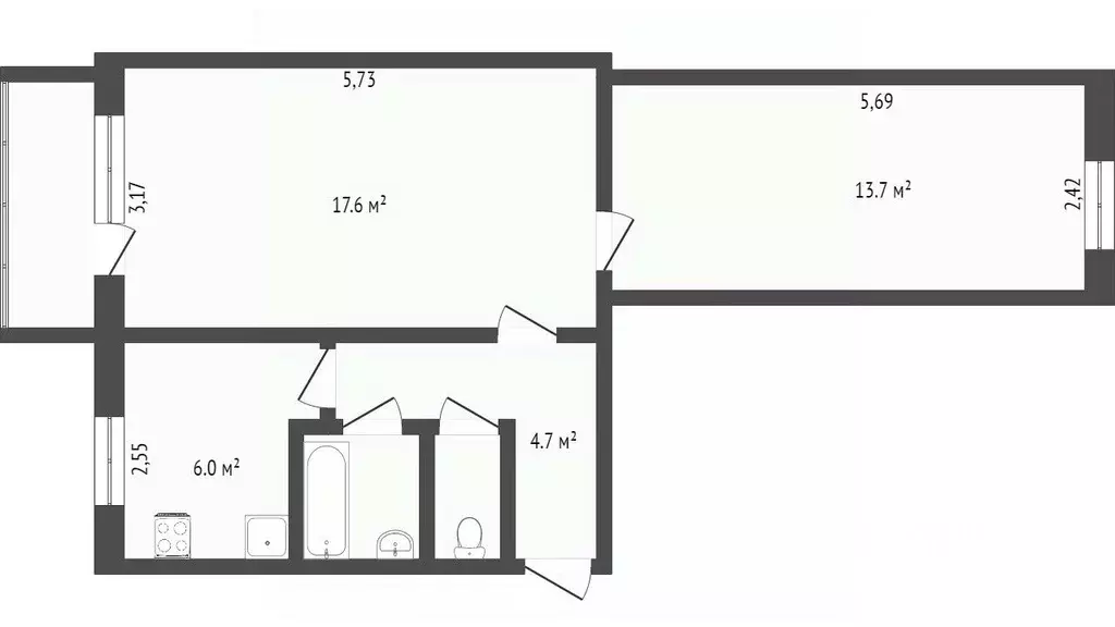 2-к кв. Вологодская область, Вологда ул. Чехова, 59 (50.0 м) - Фото 2