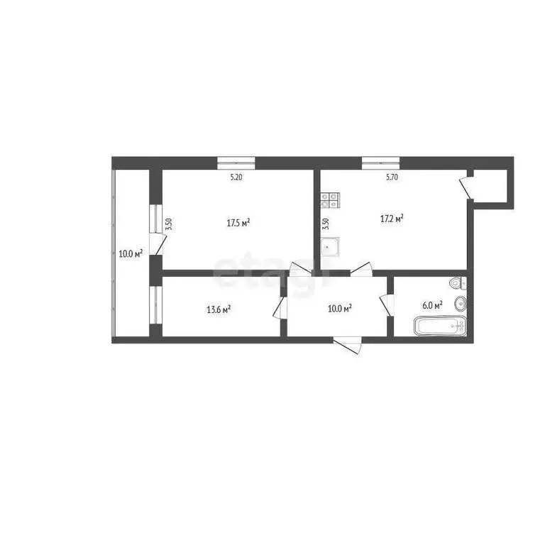 2-комнатная квартира: Тюмень, улица Дмитрия Менделеева, 16 (62 м) - Фото 0