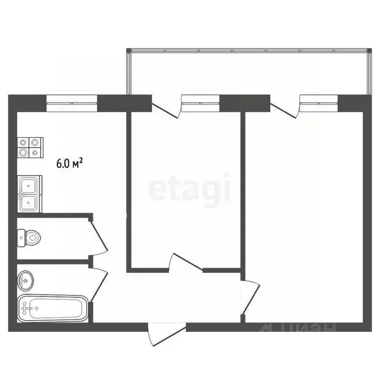 2-к кв. Ярославская область, Рыбинск ул. Черепанова, 3 (47.1 м) - Фото 2