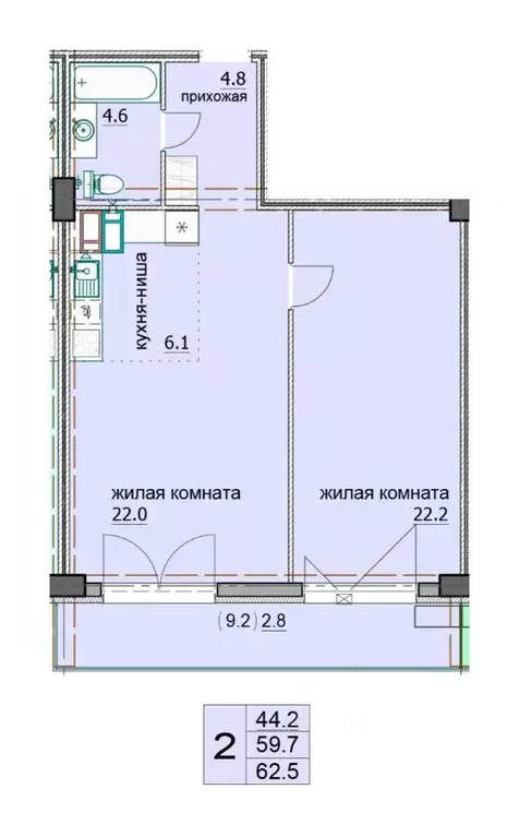 2-к кв. Пензенская область, Пенза ул. Яшиной, 5 (63.4 м) - Фото 0