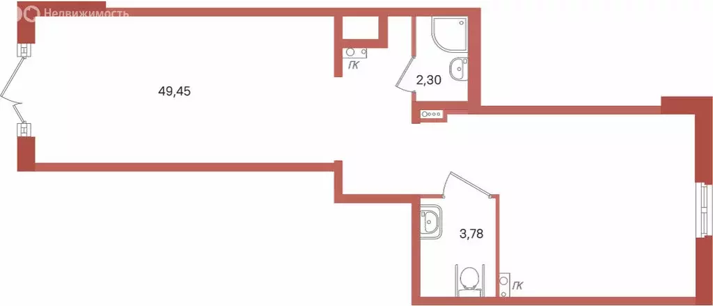 Помещение свободного назначения (55.53 м) - Фото 2