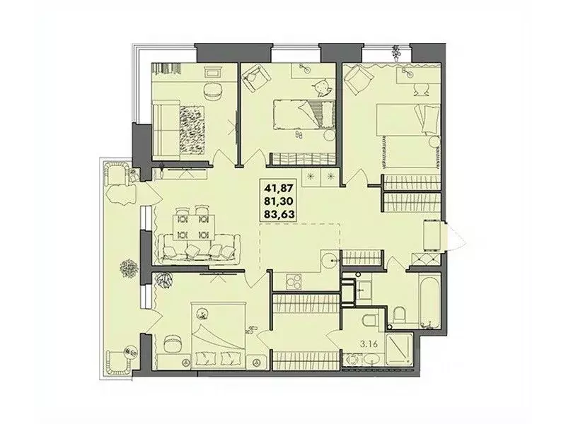 4-к кв. Архангельская область, Северодвинск ул. Набережная реки ... - Фото 1