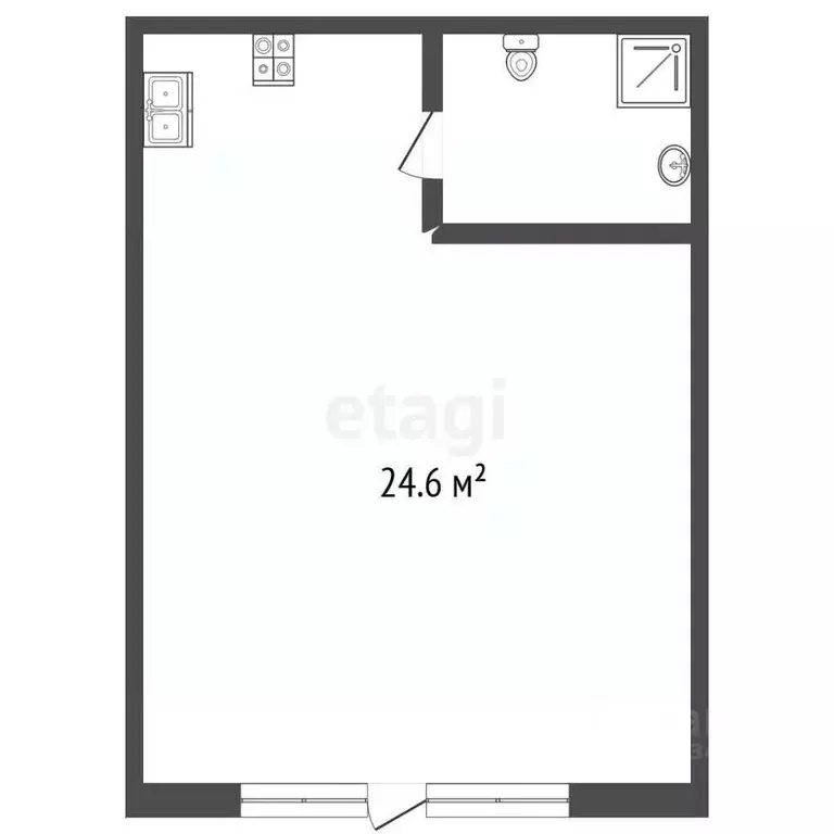 Студия Краснодарский край, Геленджик Верхняя ул., 4к7 (24.6 м) - Фото 2