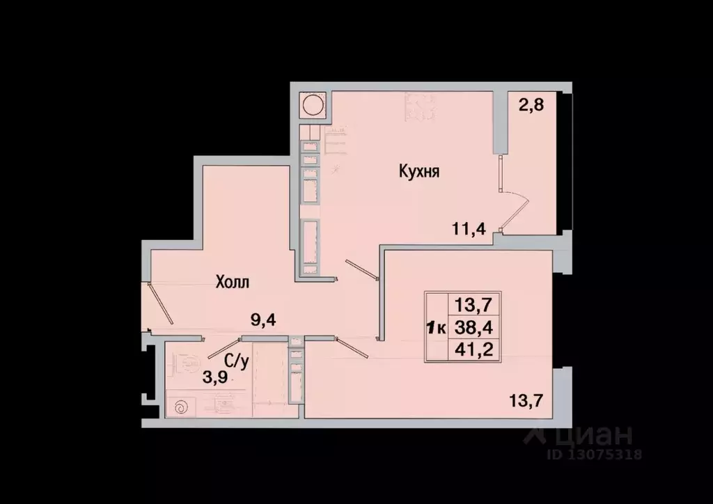 1-к кв. Ростовская область, Батайск ул. Ушинского, 31к3 (38.4 м) - Фото 0