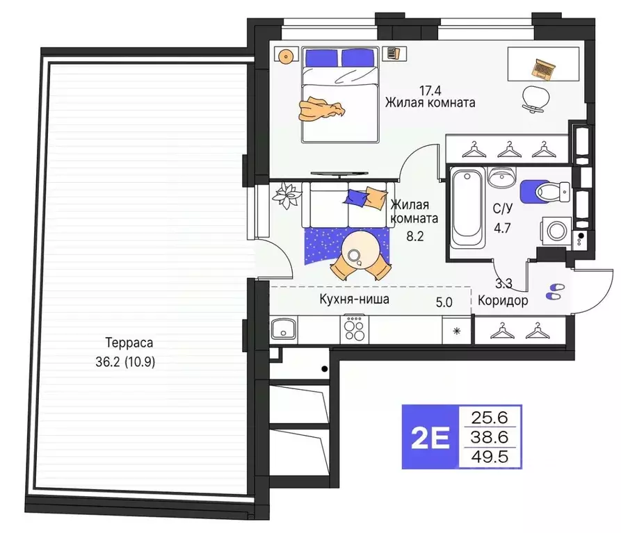 2-к кв. Пермский край, Пермь ул. Карла Модераха, 7 (49.5 м) - Фото 1