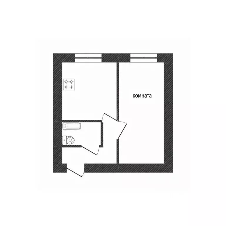 1-к кв. Ленинградская область, Волхов Молодежная ул., 23 (30.89 м) - Фото 2