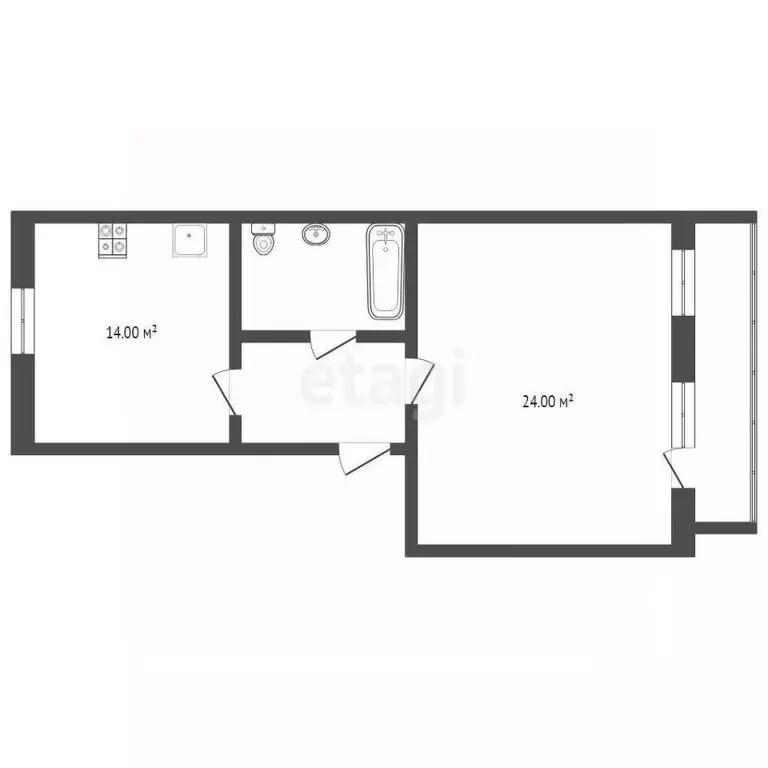 1-к кв. Тюменская область, Тюмень ул. 50 лет Октября, 1 (50.0 м) - Фото 2