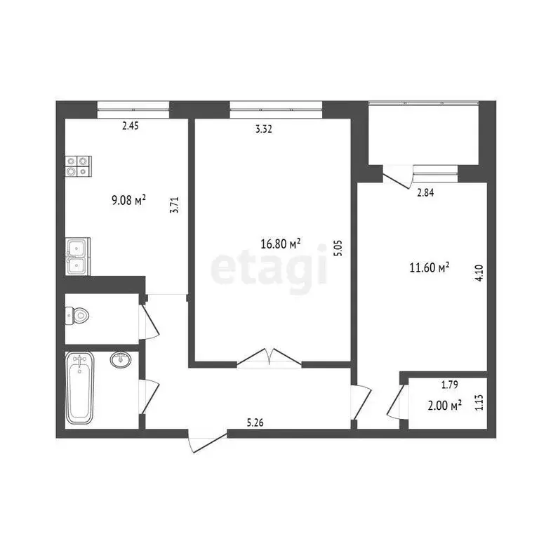 2-комнатная квартира: Тюмень, улица 30 лет Победы, 112 (51.1 м) - Фото 0