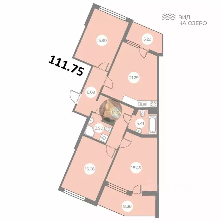 3-к кв. Санкт-Петербург ш. Суздальское, 8 (111.75 м) - Фото 1