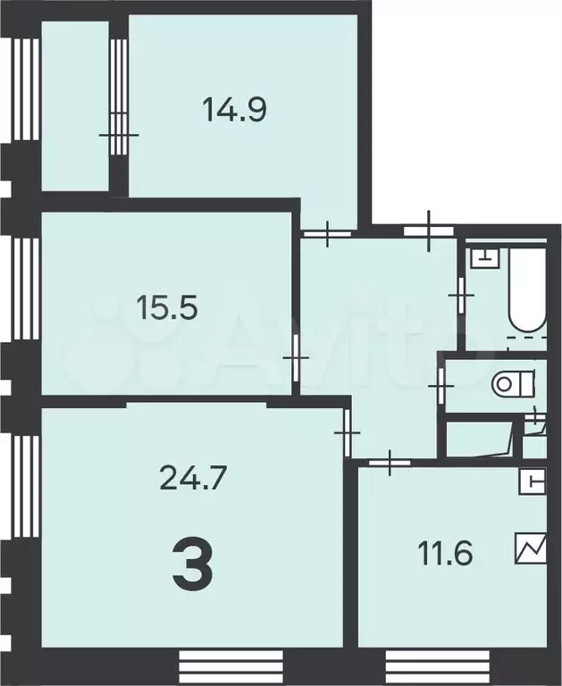 Аукцион: 3-к. квартира, 81,1 м, 14/17 эт. - Фото 0