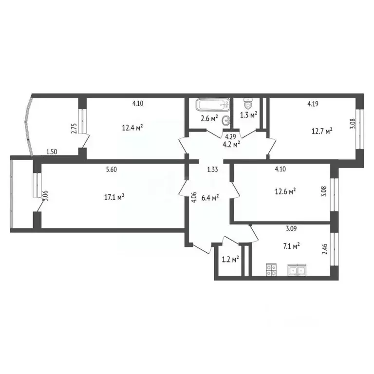 4-к кв. Оренбургская область, Оренбург ул. Чкалова, 32 (78.1 м) - Фото 1
