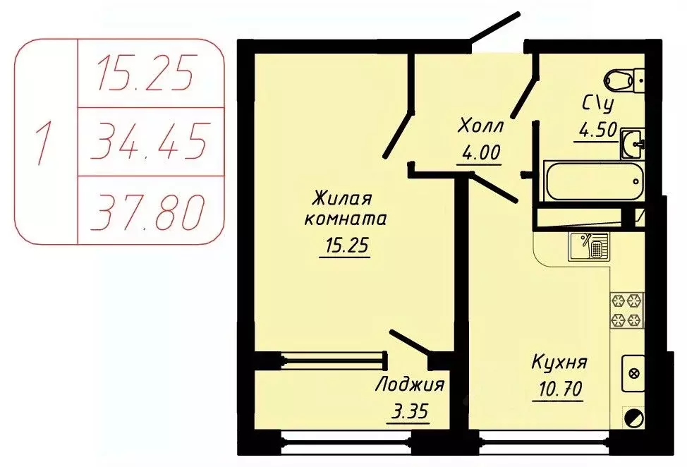1-к кв. Ставропольский край, Кисловодск  (37.8 м) - Фото 1
