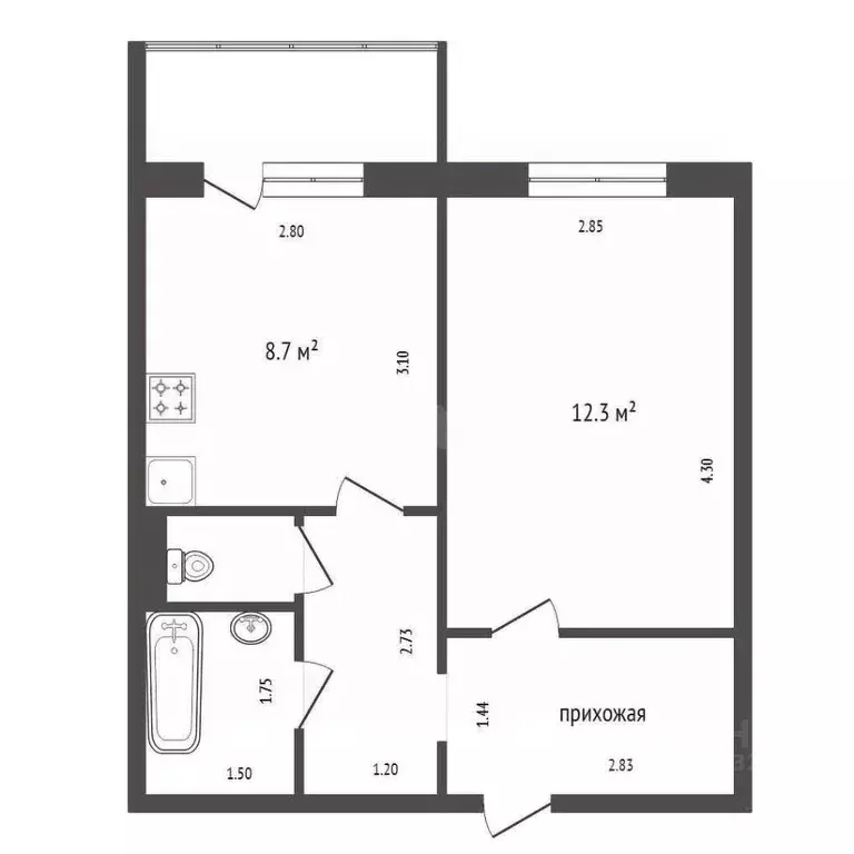 1-к кв. Красноярский край, Красноярск ул. Дмитрия Мартынова, 37 (35.9 ... - Фото 2