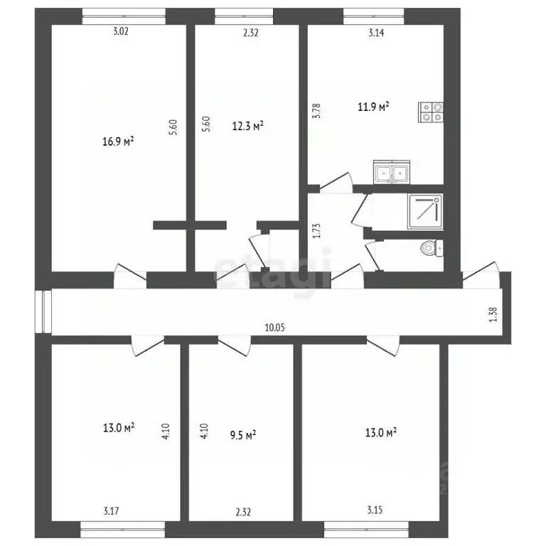 Комната Калужская область, Калуга ул. Салтыкова-Щедрина, 68 (30.0 м) - Фото 2