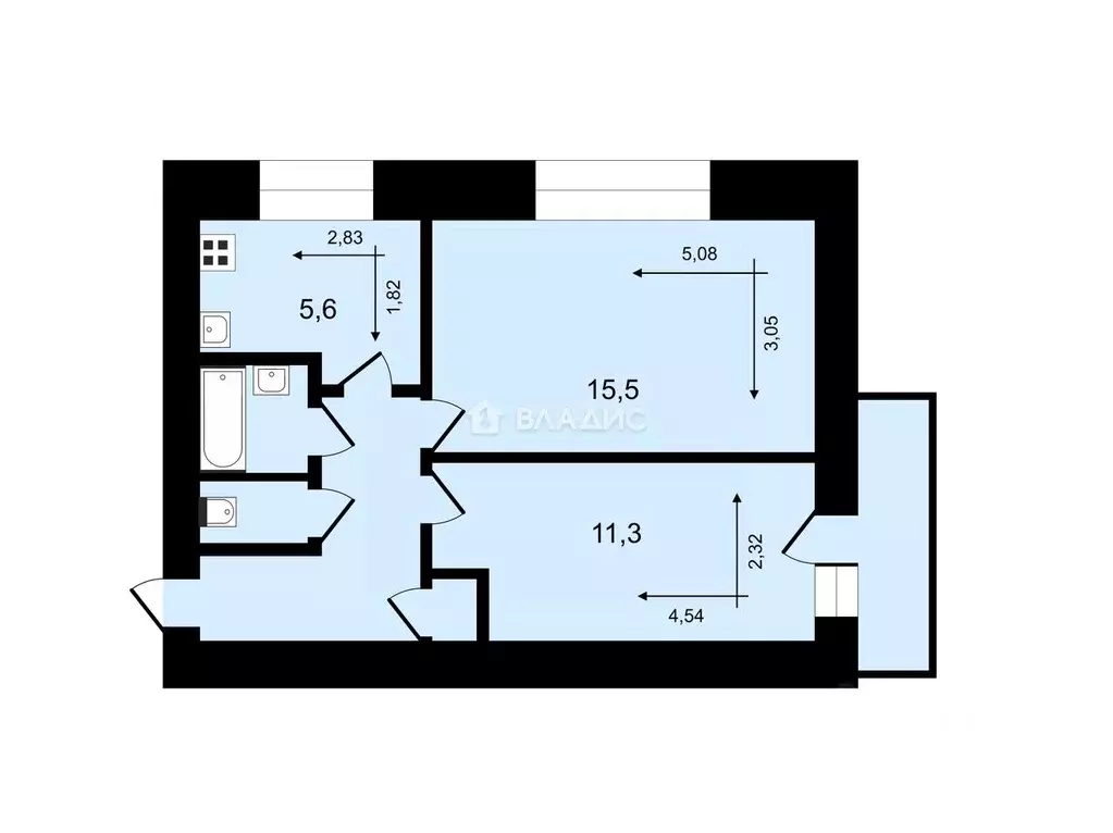 2-к кв. Владимирская область, Владимир ул. Балакирева, 35 (42.0 м) - Фото 1